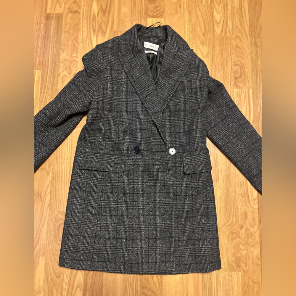 Gray Plaid wool Blazer